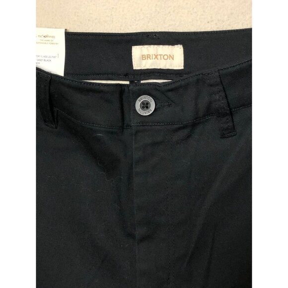 Brixton Wide Leg Pants Womens 25 High Waisted Black Chino Relaxed Fit - Picture 7 of 7